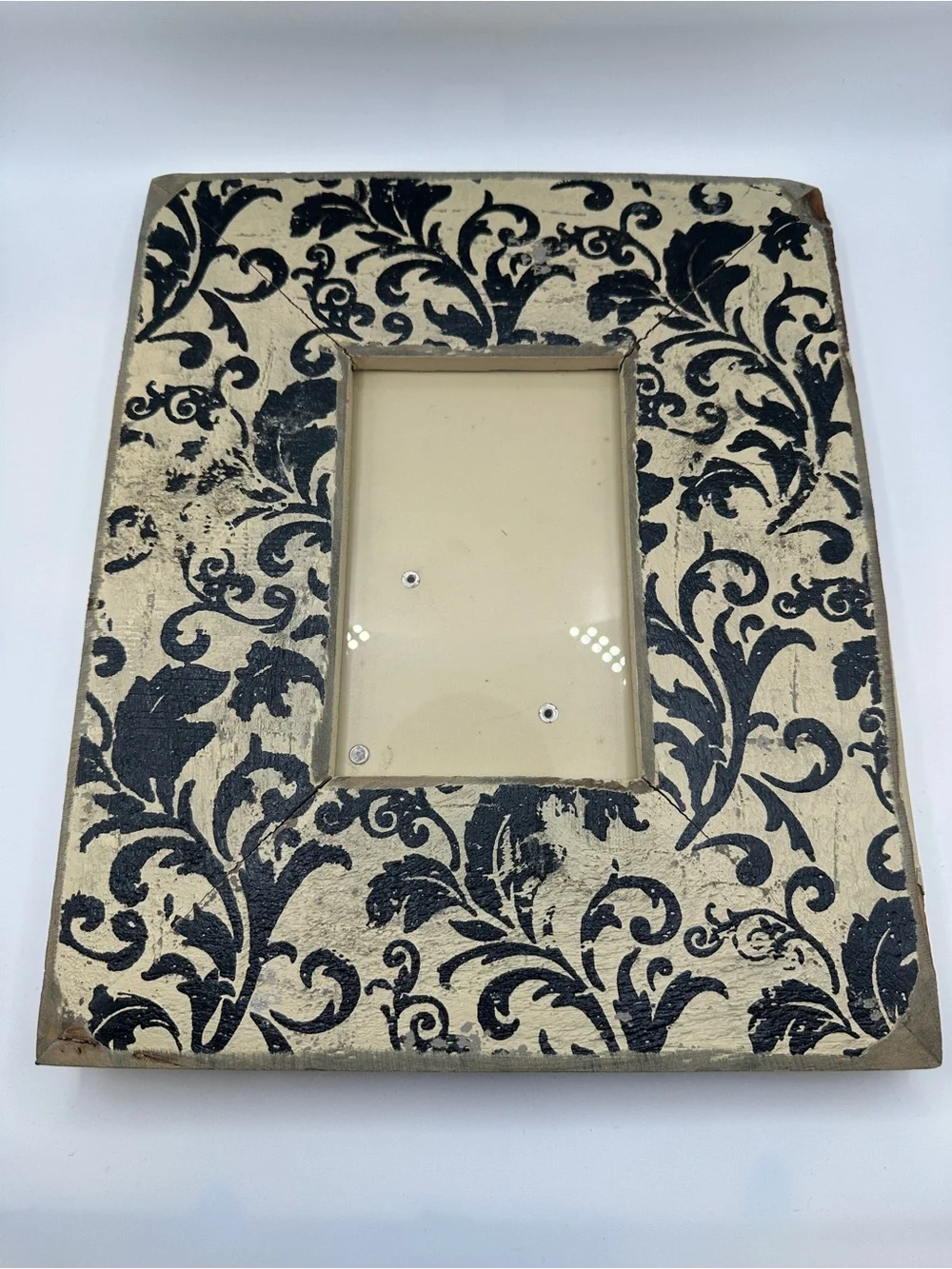 Pier 1 Decorative Photo Frame with Damask Pattern